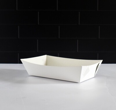 Burger &amp; Chips Food Tray White (ea)