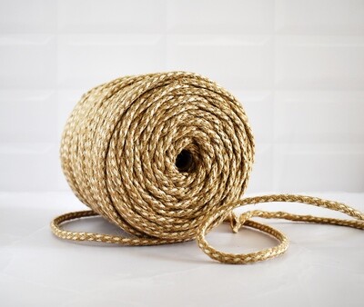 Jute &amp; Cotton Mixed Twine Round Braid 6 mm x 100 m