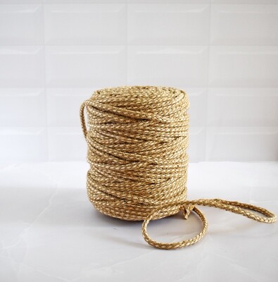 Jute &amp; Cotton Mixed Twine Round Braid 6 mm x 100 m