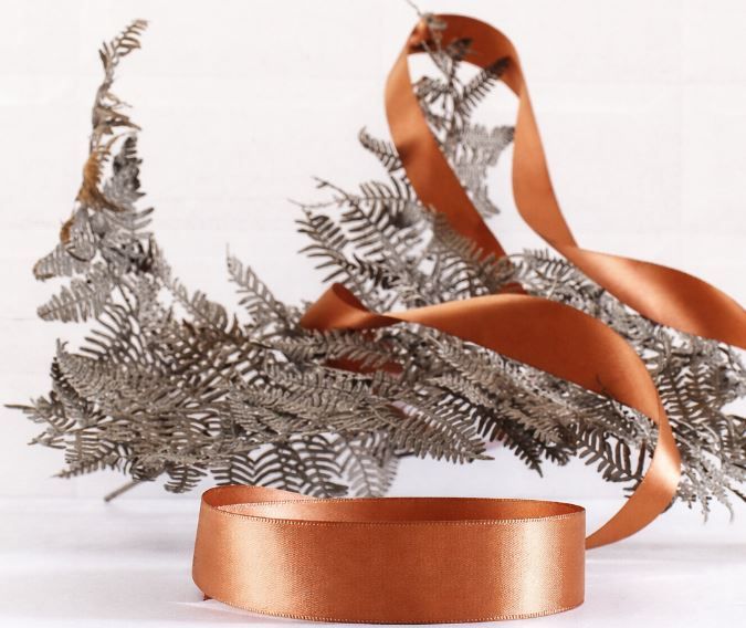 Satin Ribbon Luxury Copper 25 mm x 30 m (double faced)
