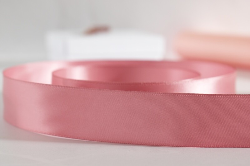 Satin Ribbon Luxury Dusty Pink 25 mm x 30 m (double faced)
