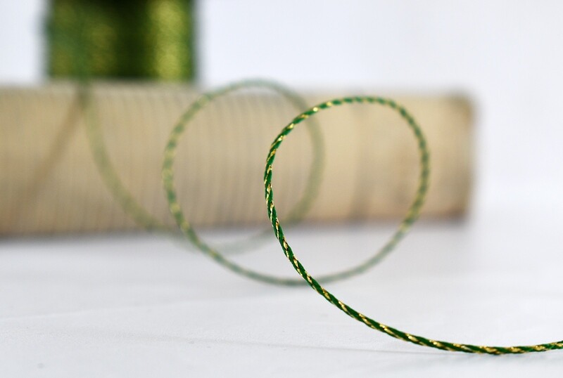 Bakers Twine 75 m x 2 mm - Green/Gold (ea)