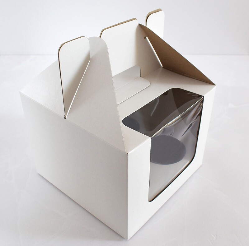 Bento Carrier Box with Window White -155 x 155 x 120 mm