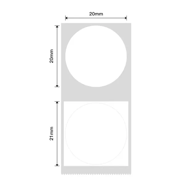 Niimbot B21/B3s - 21*21MM - 300 Round White Thermal Labels