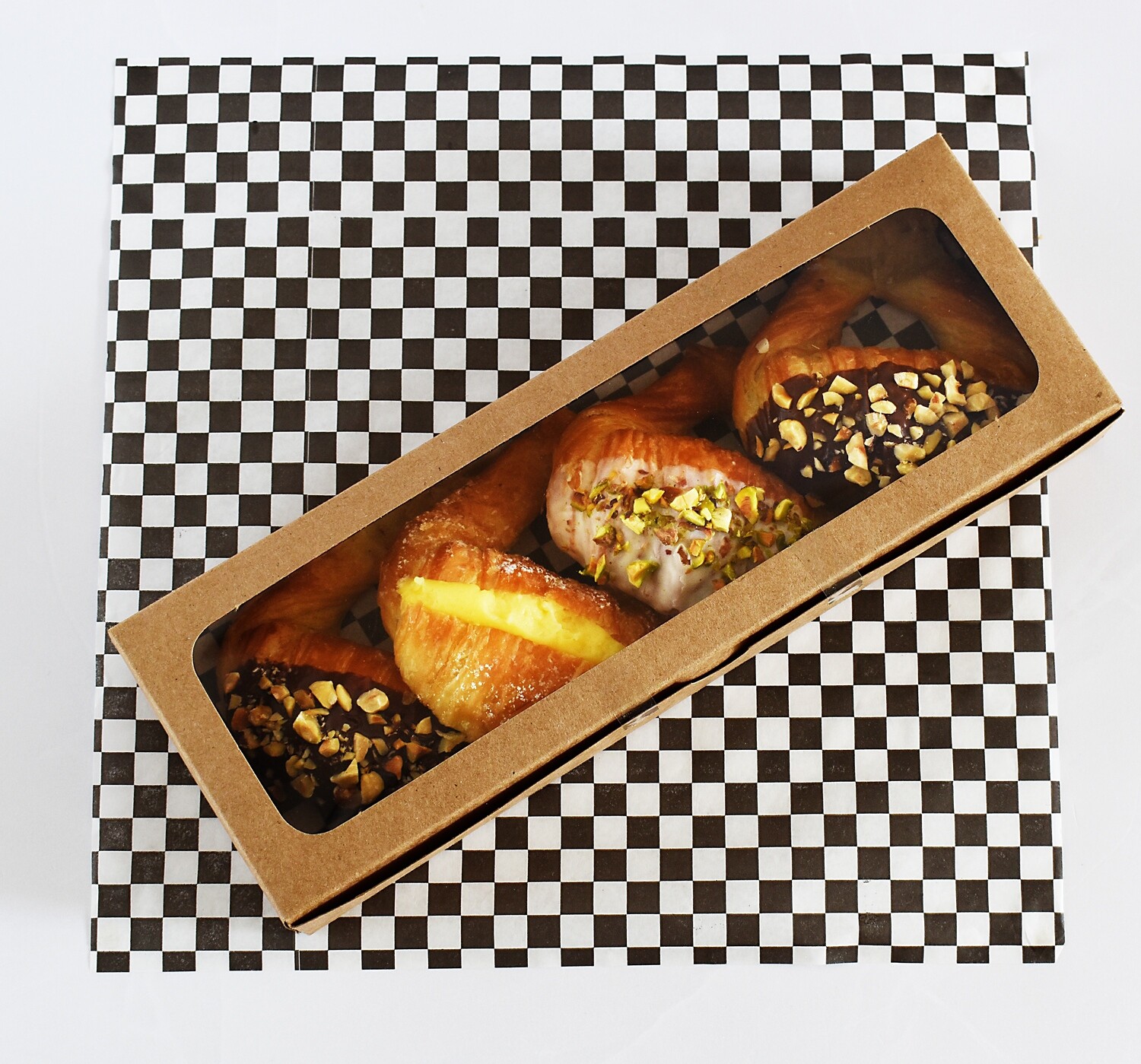 Doughnut Box 293x100x50mm Window Kraft (ea)