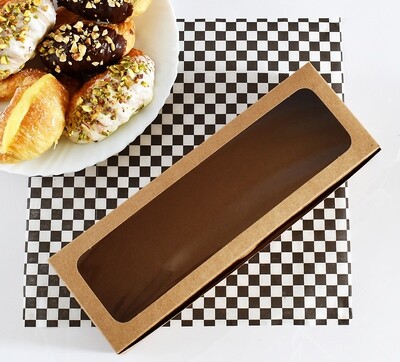 Doughnut Box 293x100x50mm Window Kraft (ea)