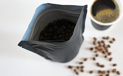 Recyclable Stand Up Zip Pouch 140x245+80mm Black (50)* No Valve
