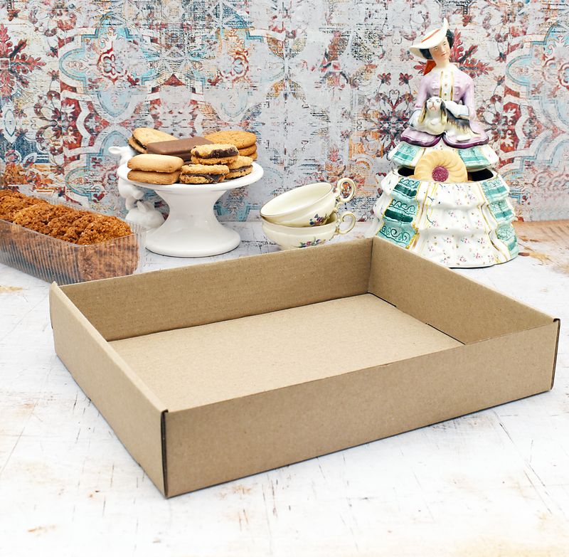 Small Biscuit Tray Box Kraft 210x270x50mm
