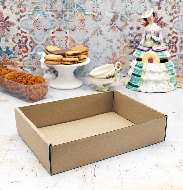 Mini Biscuit Tray Box Kraft 225x170x50mm