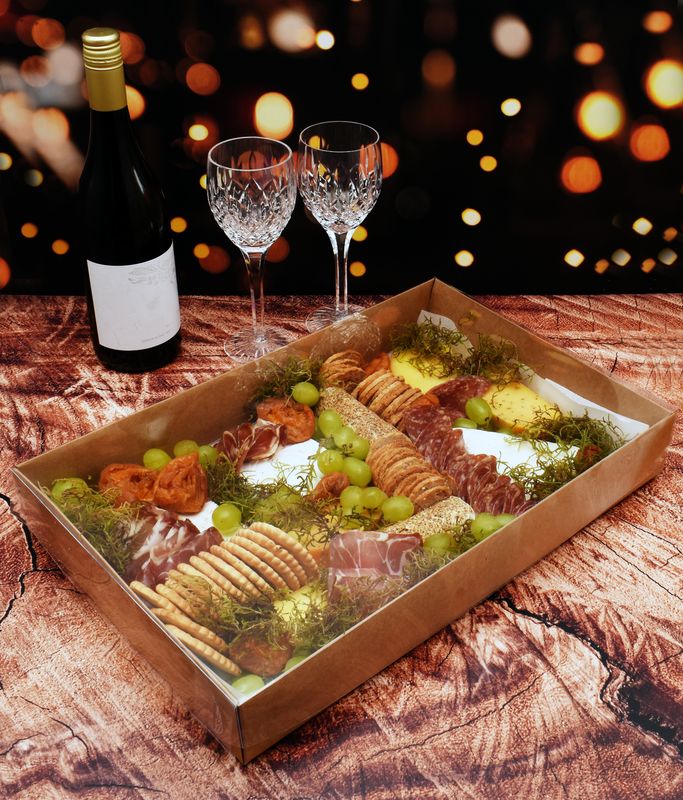 Kraft Catering Platter with PVC Lid 415 x 270 x 60mm (Each)