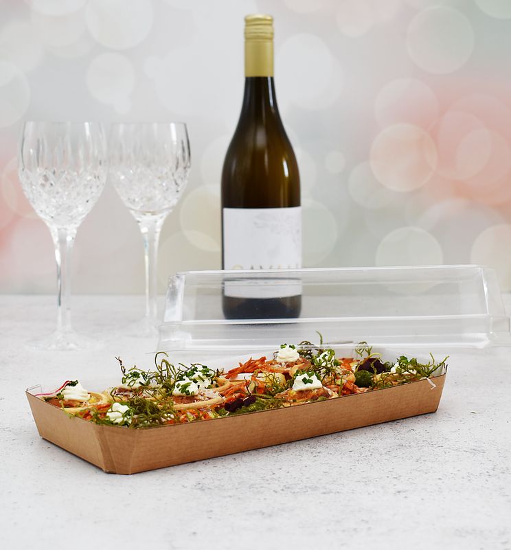 Sushi &amp; Loaf Platter with PET Dome 260 x 130 x 70mm (Pack of 10)