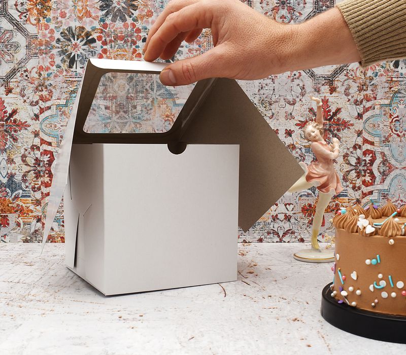 Smash Cake Box Window 6 x 6 x 6 White (ea)