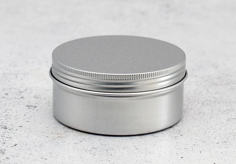 Aluminium Screw top Tin 150g Silver (81dx38h mm) (ea)