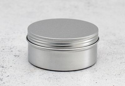 Aluminium Screw top Tin 150g Silver (81dx38h mm) (ea)