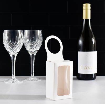 Bottle Neck Gift Box with Window White - 60 x 100 x 40 mm