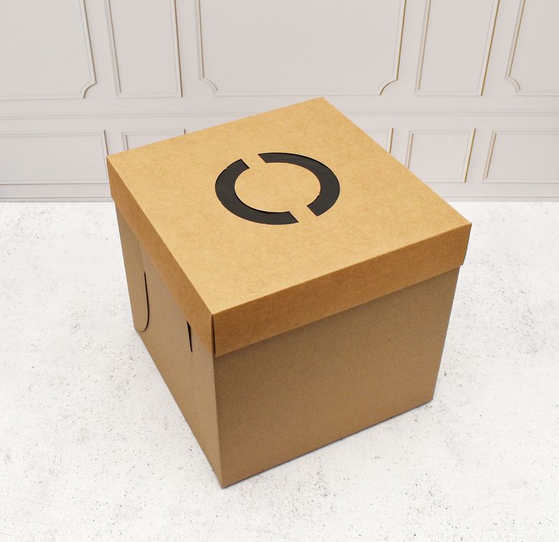 Cake Box Corrugated Kraft 10" Base 25cm High + Soft Lid (ea)