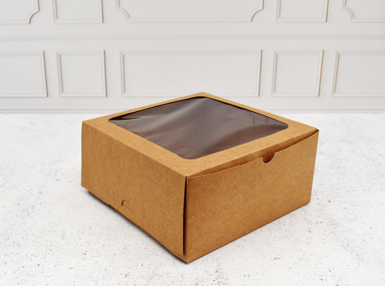 Cake Box Window  8 x 8 x 4  Kraft (ea)