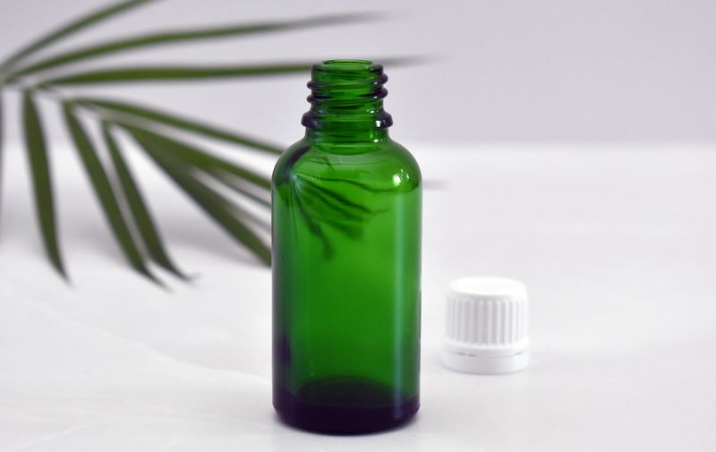 Green Glass Bottle Dropper 30ml - Slow Flow Cap White