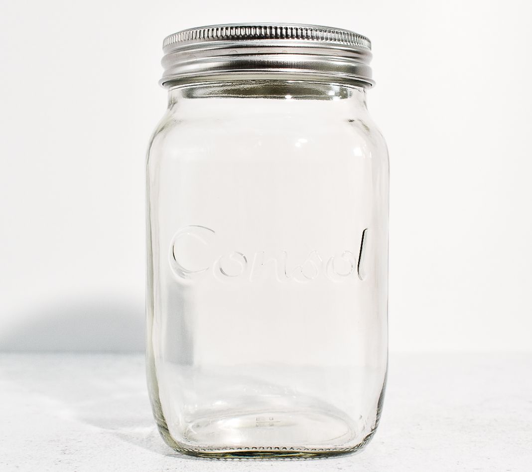 Glass Jar Consol Preserve 1L + Silver Lid  (ea)