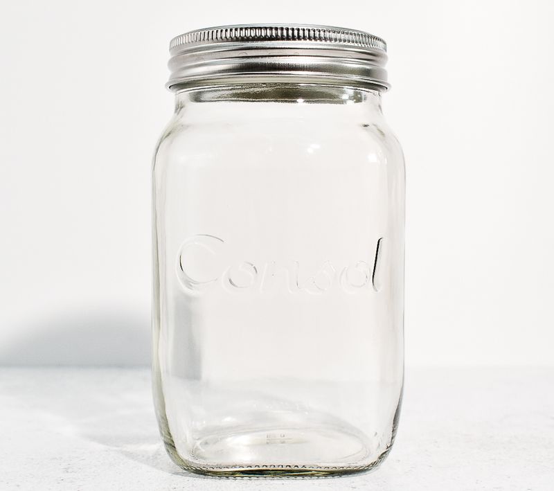 Glass Jar Consol Preserve 1L + Silver Lid  (ea)