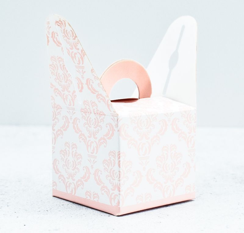 Novelty Box Damask 65x65x60mm Pink (ea)