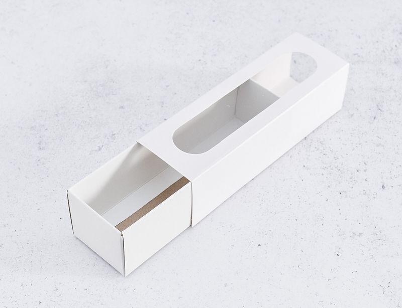 Box Macaroon Slide Window Eco White - 17.5 x 5.5 x 5 cm (ea)