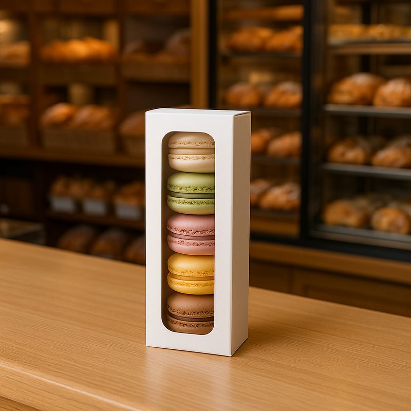 Box Macaroon Slide Window Eco White - 17.5 x 5.5 x 5 cm (ea)