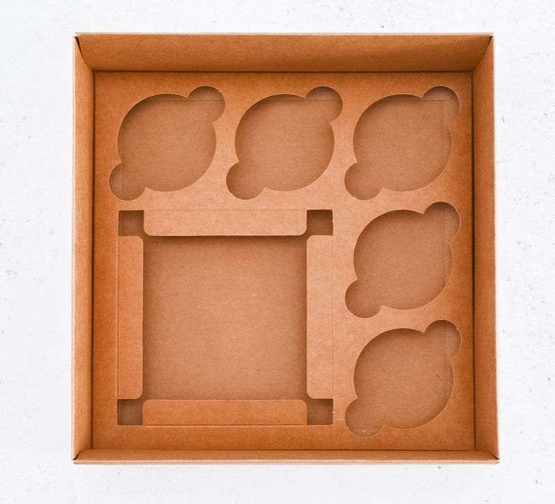 Box Kraft Base + PVC Lid Bento 228x228x100mm (ea)