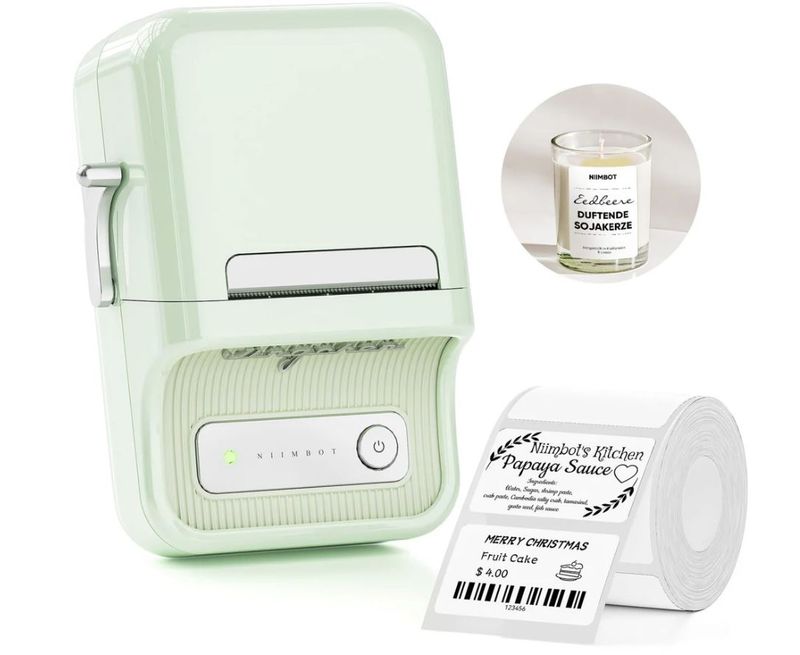 Niimbot B21 Portable Thermal Label Printer Cream Mint(each)