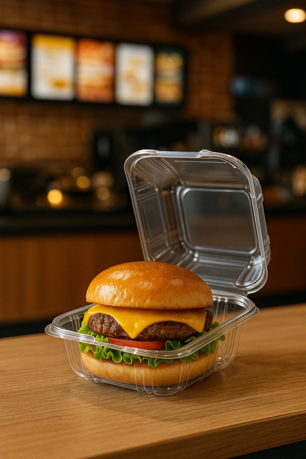 Clamshell Burger Box 150 x 150 x 80 mm (Qty 50)