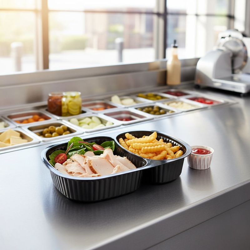 Oval Meal Tray 2 Division (50)