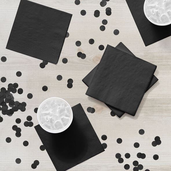 Serviettes 2Ply 330 x 330mm Black (100)