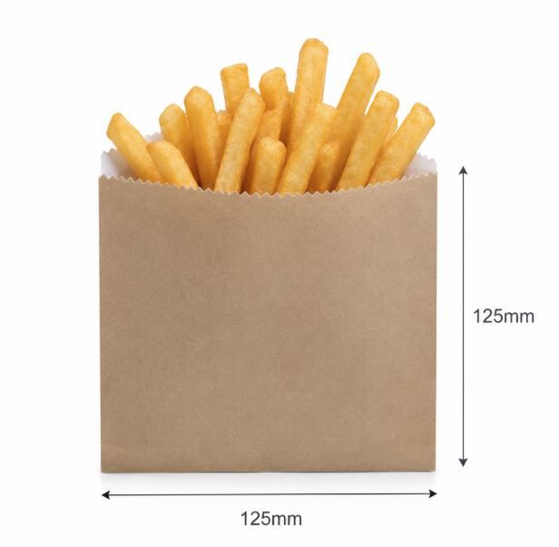 Duplex Brown Chip Bags 125 x 125mm (Qty 100)