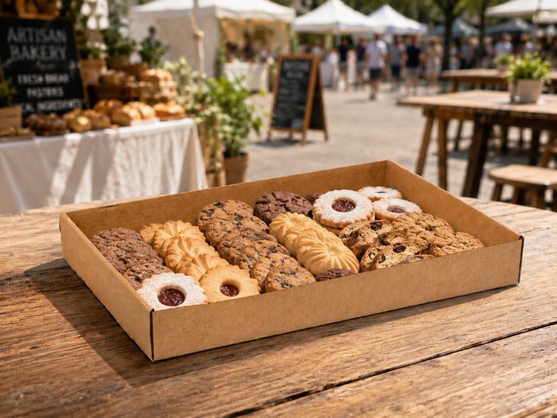 Box Corrugated Biscuit Tray Large 400x270x50 (ea)