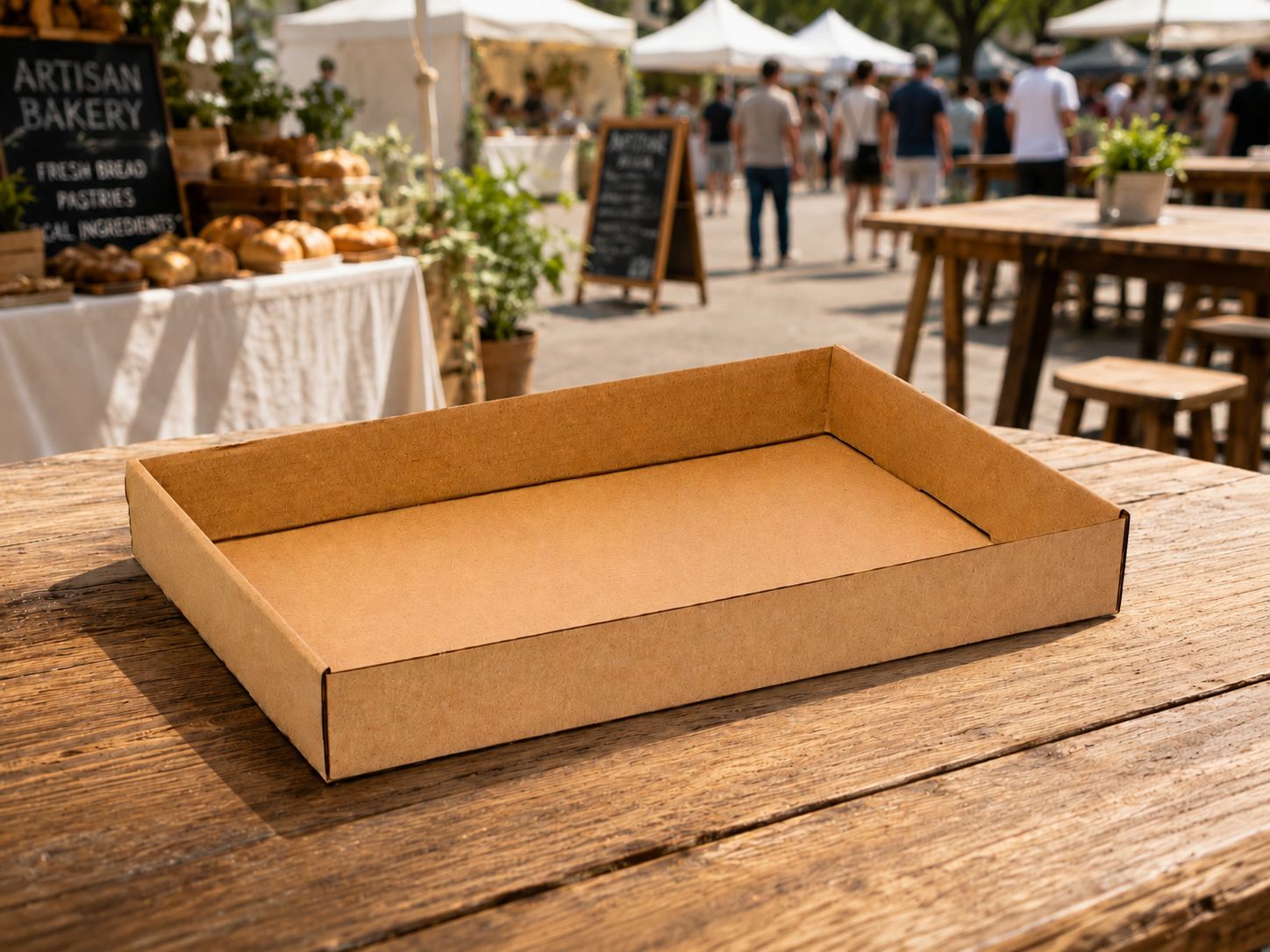 Box Corrugated Biscuit Tray Large 400x270x50 (ea)
