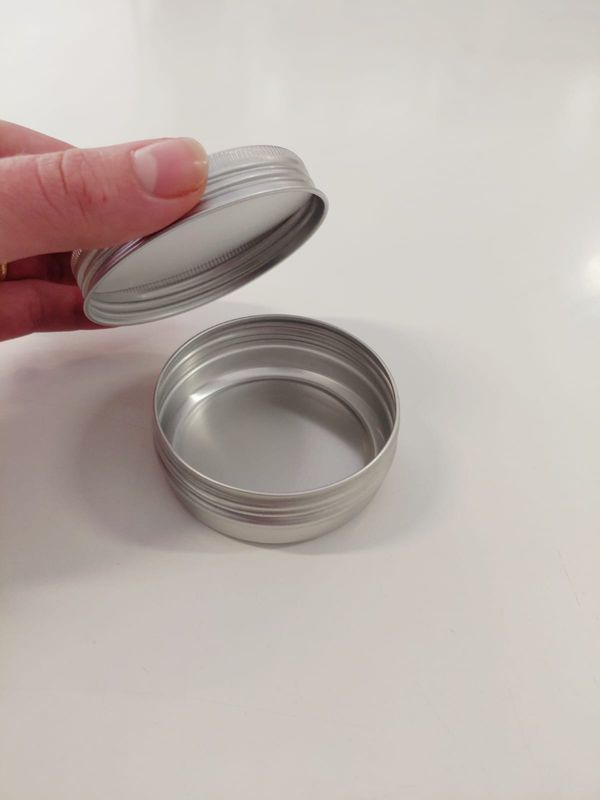 Aluminium Screw top Tin 60g Silver (67dx24h mm) (ea)