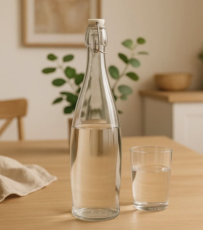 Round Glass Bottle Cliptop 1L