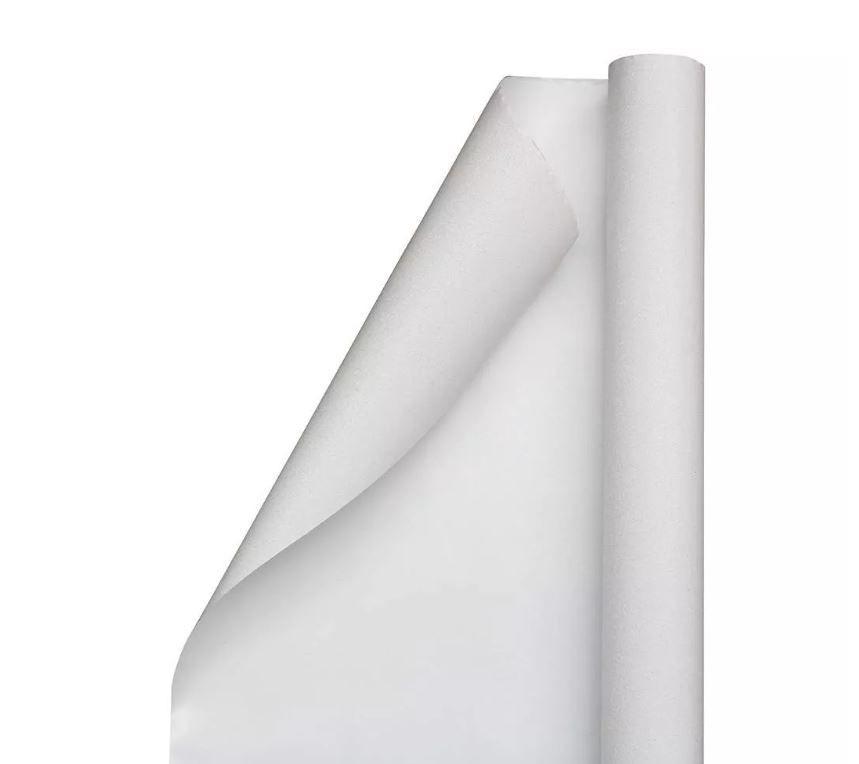 Giftwrap Roll White Kraft 500mmx10m (ea)
