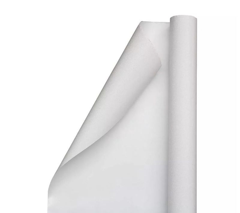 Giftwrap Roll White Kraft 500mmx10m (ea)