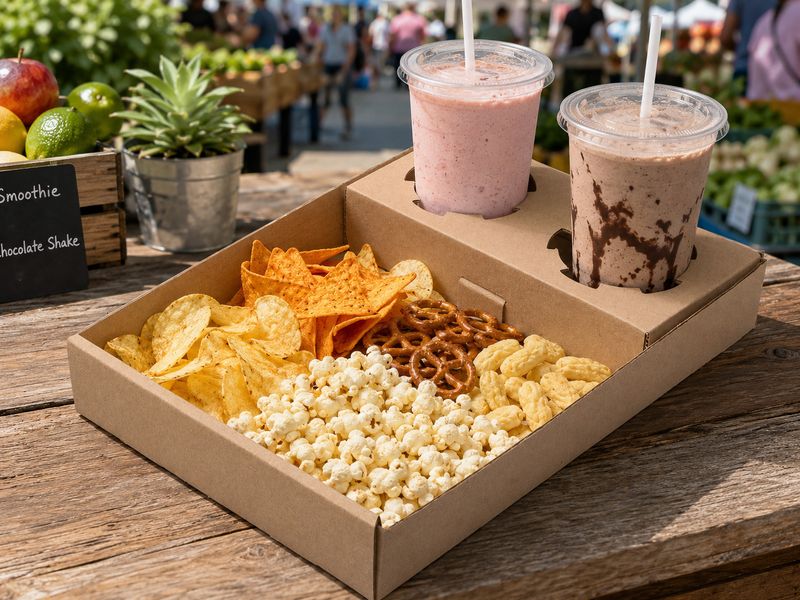 Corrugated Food &amp; Drink Tray 285 x 200 x 43mm (ea)
