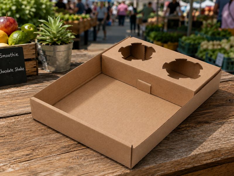 Corrugated Food &amp; Drink Tray 285 x 200 x 43mm (ea)