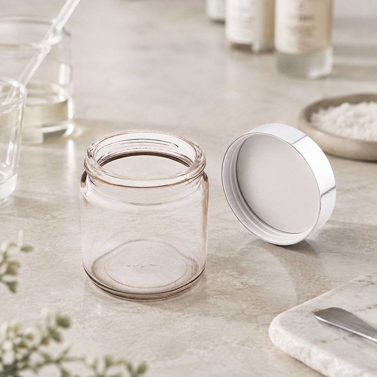100ml Amber Ointment Glass Jar + Silver Lid (ea)