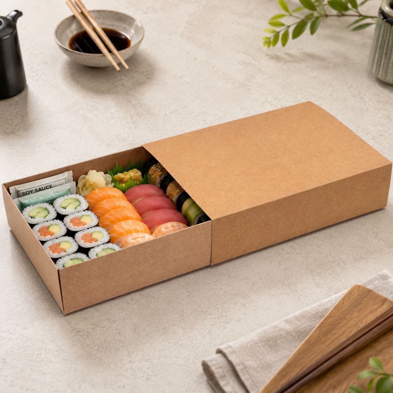 Gift Sleeve Box Rectangular Kraft Base + Kraft Sleeve (ea)