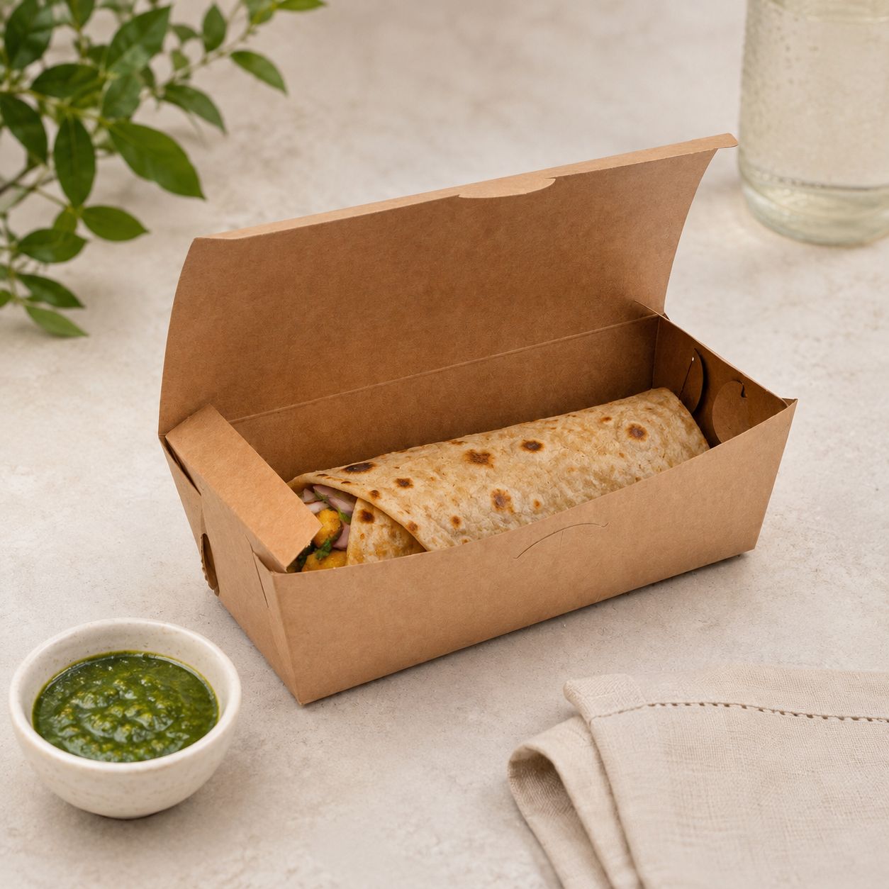Kraft Roti/Salomie Box - 195 x 70 x 60 mm