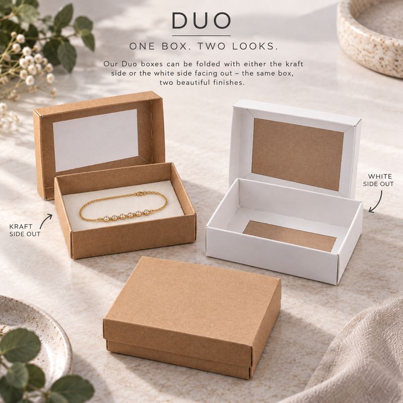 Kraft Bracelet Base &amp; Lid Box - 130 mm x 105 mm x 35 mm (ea)