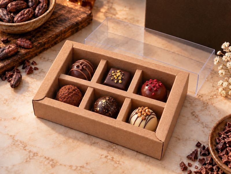 Extra Small Chocolate box + PVC lid- 140 x 100 x 30mm