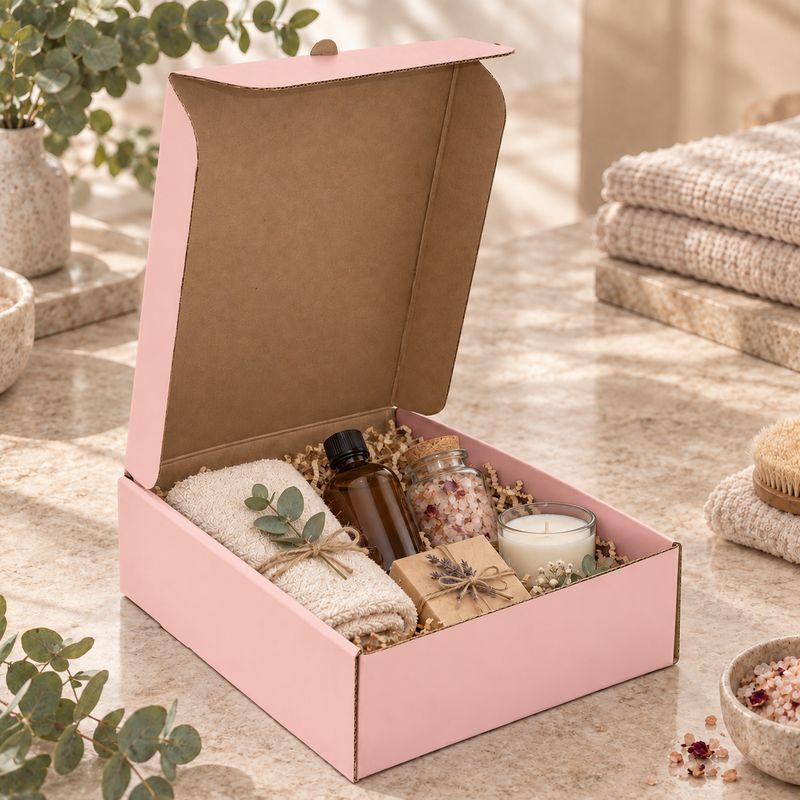 Box Corrugated Large Shipper Pink - 285 x 226 x 84mm (ea)