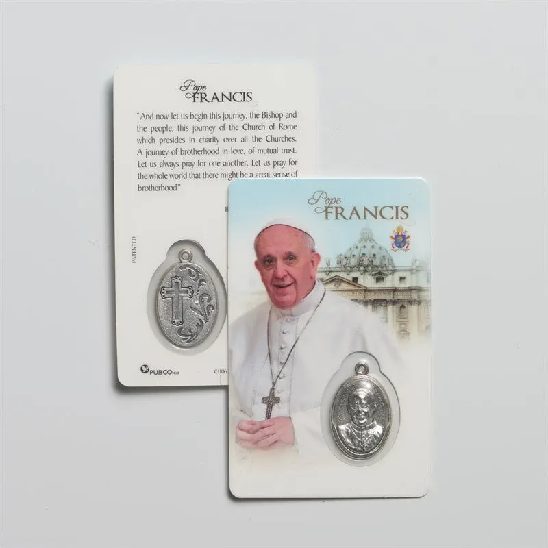 Pope Francis Card W/Medal