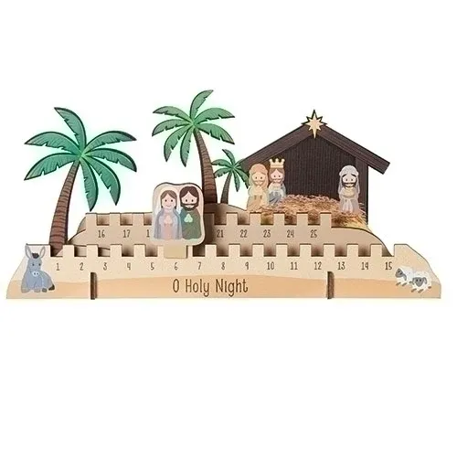 8.5" Wood Advent Calendar