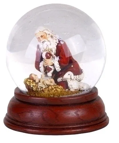 Kneeling Santa Glitterdome